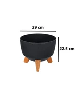 Omnipazar ELF-496 Dekoratif Ayaklı Nostalji Saksı 9 lt Antrasit 5 Adet thumbnail 2