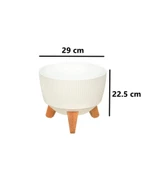 Omnipazar ELF-496 Dekoratif Ayaklı Nostalji Saksı 9 lt Beyaz 5 Adet thumbnail 2