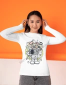 Astronot Fare Karikatür Dijital T-Shirt Tasarımı - 4