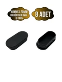 Oval Demir Profil İç Tapa Geçme Plastik Ayak Geçme Koruma Plastiği(40MM x 20MM)(SİYAH) Siyah 40mm x 20mm SİYAH - 8 ADET - 1