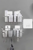 3 Adet 7x7cm Yedek Süper Güçlü Yapışkanlı Askı, 20KG Banyo - Mutfak Raf Tutucu Sticker, Delmesiz - 4
