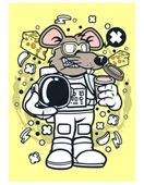 Astronot Fare Karikatür Dijital T-Shirt Tasarımı - 8
