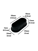 Oval Demir Profil İç Tapa Geçme Plastik Ayak Geçme Koruma Plastiği(40MM x 20MM)(SİYAH) Siyah 40mm x 20mm SİYAH - 8 ADET - 5