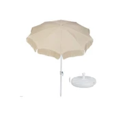 Bahçe Plaj Balkon Şemsiyesi 200 cm Çapında 10 Telli Kalın Kumaş Şemsiye + Taşıma Çantası + Bidon thumbnail 1