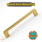 Ilıca Gold Altın Metal Kulp 160 mm - 16 cm Mobilya Çekmece Mutfak Dolabı Dolap Kulpları Kulbu Kulpu thumbnail 2