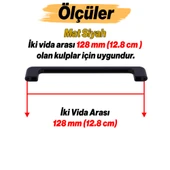 Ilıca Metal Kulp 128 mm - 12.8 cm Mat Siyah Mobilya Çekmece Mutfak Dolabı Dolap Kulpları Kulbu Kulpu thumbnail 2