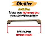 Ilıca Antik Sarı Metal Kulp 160 mm - 16 cm Mobilya Çekmece Mutfak Dolabı Dolap Kulpları Kulbu Kulpu thumbnail 2