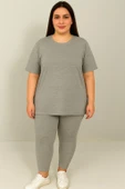 Kadın Büyük Beden Kısa Kollu Tayt Takım 8210-25 - 12