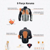 Forte Gt 2003003 Niagara CE Sertifikalı 3 Mevsim Full Korumalı Yazlık Motosiklet Montu 2XL Beden - 10