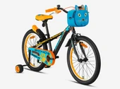 Kron BOBCAT 20 Jant Vitessiz V-Fren Çantalı Çocuk Bisikleti Siyah Mavi Turuncu thumbnail 1