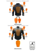 Forte Gt 1084 Babil Full Koruma 4 Mevsim Kışlık Softshell Motosiklet Montu L Beden Siyah - 7