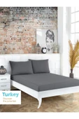 CottonArt Yumuşak Doku Çift Kişilik Lastikli Füme Gri Penye Çarşaf Takımı - 160x200 thumbnail 1