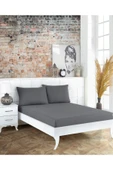 CottonArt Yumuşak Doku Çift Kişilik Lastikli Füme Gri Penye Çarşaf Takımı - 160x200 thumbnail 2