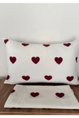 Sheri Home YENİ Çift Kişilik Lastiksiz Çarşaf Ve 2 Adet Yastık Kılıfı(Kalpli Çarşaf 200 X 220) thumbnail 3