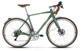 Carraro Townsman Retro Yol Yarış Bisikleti 28 Jant 52 Kadro 16V Mekanik Disk Fren Koyu Yeşil Krom thumbnail 2