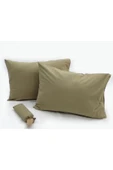 Sheri Home Tekstil Naturel 2' Li Yastık Kılıfı 100% Organik Pamuk -haki thumbnail 1