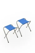 Katlanır Balıkçı taburesi, kamp taburesi, piknik taburesi, Kamp Sandalyesi-Mavi-**2 ADET** thumbnail 1