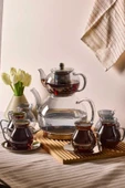 Perotti Keyf-i Ala Füme Premium 20 Parça Indüksiyon Tabanlı Borosilikat Çay Seti thumbnail 1
