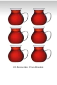 Keyfi Ala Borosilikat 6'lı Çay Bardağı Pinterest Bardak thumbnail 6