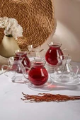 Keyfi Ala 18 Parça Cam Tabaklı 200 ml Çay Seti PER16475 thumbnail 1