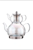 Keyf-i Ala Luster Indüksiyon Tabanlı Borosilikat Cam Çaydanlık Takımı 500 ml Demlik 1800 ml Suluk thumbnail 4