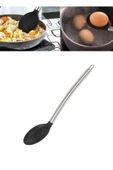 Silikon Kaşık Paslanmaz Saplı Servis Kaşığı Siyah 34 cm thumbnail 1