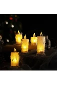 Alevli Kristal Erimiş Led Mum 3'lü Alevli Eriyen Yapay Mum Pilli Led - 4