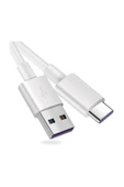 3A Type C Hızlı Şarj Kablosu 1 Metre Beyaz thumbnail 1
