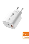 ŞARJ BAŞLIK 20W PD BAŞLIK 2İN1 TYPCE VE USB ÇİFT GİRİŞLİ APPLE SAMSUNG XIAOMI  TECNO REEDER UYUMLU - 3