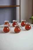 6'lı Keyfi Ala Borosilikat Cam Kulplu Çay Bardağı 200ml Bardak thumbnail 3