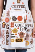 Silver Sıvı Geçirmez Mutfak Önlüğü Havlulu Mutfak Önlüğü Coffee Tıme thumbnail 2