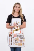 Silver Sıvı Geçirmez Mutfak Önlüğü Havlulu Mutfak Önlüğü Coffee Tıme thumbnail 4