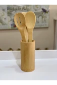 Bambu 3'lü Kaşık Spatula Ve Çatal Set thumbnail 3