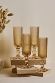 0 - 199 cc Imola Amber 4’lü Uzun Kadeh Takımı 160 ml 4 Parça Cam Kadehi thumbnail 1