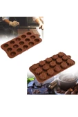 15 Göz Çeşitli Çiçek Şekilleri %100 Silikon Jöle Kek Kurabiye Şeker Vb. Çikolata Kalıbı (1 ADET) thumbnail 2