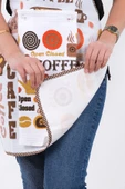 Silver Sıvı Geçirmez Mutfak Önlüğü Havlulu Mutfak Önlüğü Coffee Tıme thumbnail 3