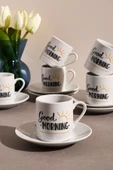 6'lı Porselen Kahve Fincanı Takımı-good Morning thumbnail 2