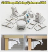 Agubugu Baby Gizli Manyetik Dolap - Çekmece Kilidi Beyaz - 4
