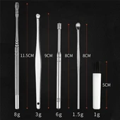 6 Parça Paslanmaz Çelik Kulak Balmumu Toplayıcı Çıkarıcı Temizleyici Bakımı Çubuk Seti thumbnail 3