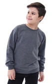 Basic Bisiklet Yaka Şardonlu Çocuk Sweatshirt 3-10 Yaş Krem - 1
