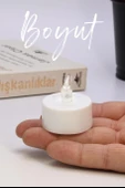 24 Adet Led Mum Tealight Mini Dumansız Pilli Alevli Dekoratif Yapay Mum Işıldak Beyaz 1036-2 thumbnail 7