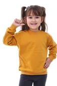 Basic Bisiklet Yaka Şardonlu Çocuk Sweatshirt 3-10 Yaş Krem - 3