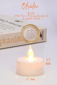 24 Adet Led Mum Tealight Mini Dumansız Pilli Alevli Dekoratif Yapay Mum Işıldak Beyaz 1036-2 thumbnail 5