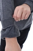 Basic Bisiklet Yaka Şardonlu Çocuk Sweatshirt 3-10 Yaş Krem - 4