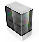 Gametech Intense White 600W 80+ Plus Tuş Kontrollü Rgb 5X120 Mm Fan Gaming Beyaz Bilgisayar Kasası - 2