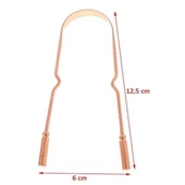 Bakır Oil Pulling Yağ Çekme Dil Plak Temizleme Aleti Dil Fırçası Sıyırıcı Dil Kaşığı thumbnail 7