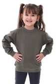 Basic Bisiklet Yaka Şardonlu Çocuk Sweatshirt 3-10 Yaş Krem thumbnail 3