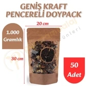 Geniş Kraft Pencereli Doypack 20x30x10 cm (50 Adet) thumbnail 1