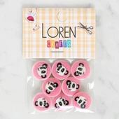 Loren Crafts 8'li Panda Düğme - 1051 thumbnail 1