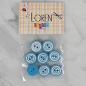 Loren Crafts mavi 8 li yuvarlak düğme - 453 thumbnail 1